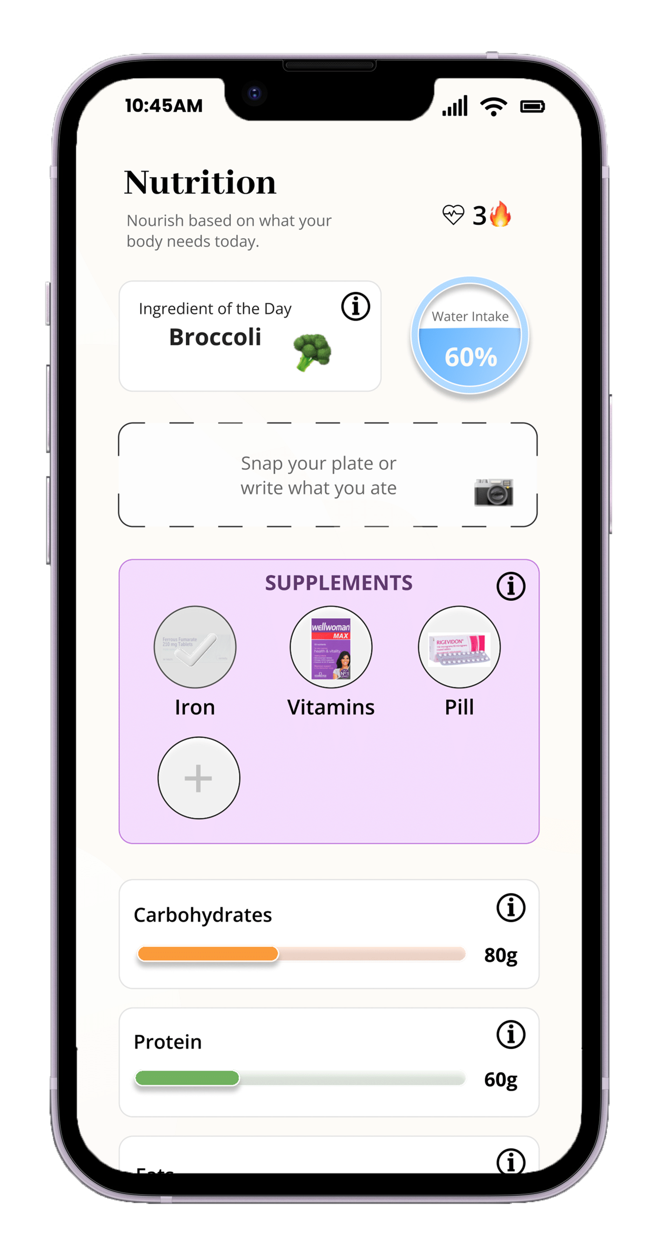 nutrition screen