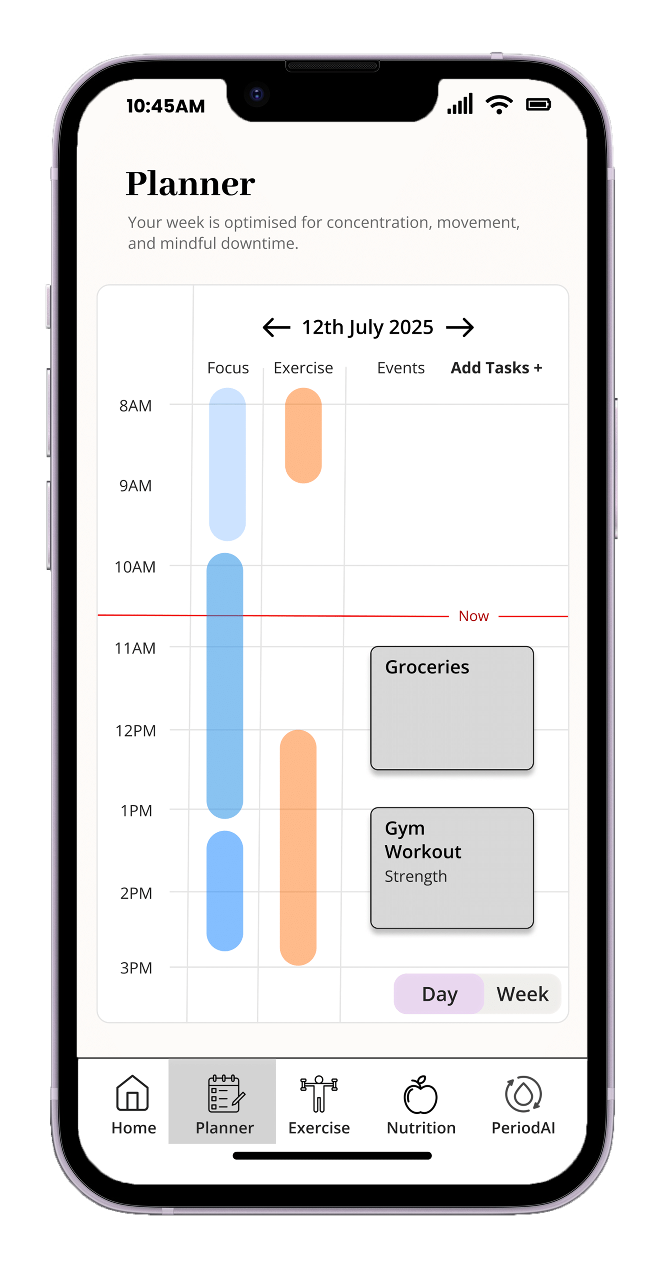planner screen